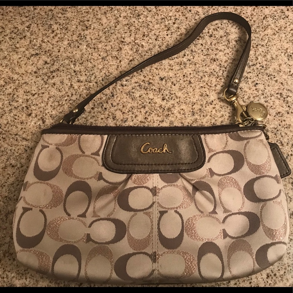 Coach tan tones wristlet